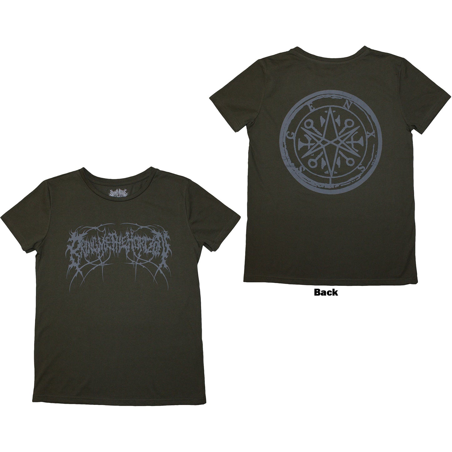 BRING ME THE HORIZON - METAL LOGO GENXSIS - Ladies T-Shirt Green (Back Print)