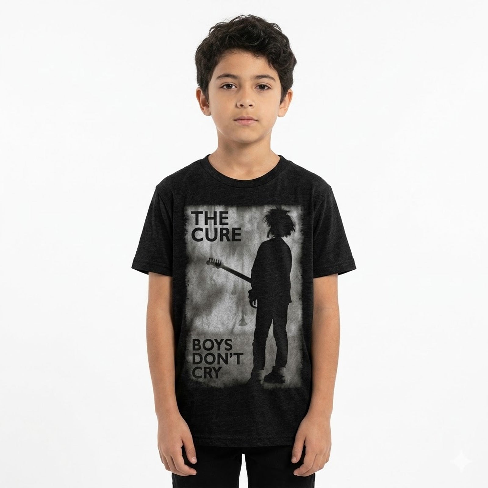 THE CURE - BOYS DON'T CRY BLACK & WHITE - Kids T-Shirt Black