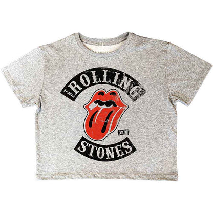 THE ROLLING STONES - TOUR '78 - Ladies Crop Top Grey