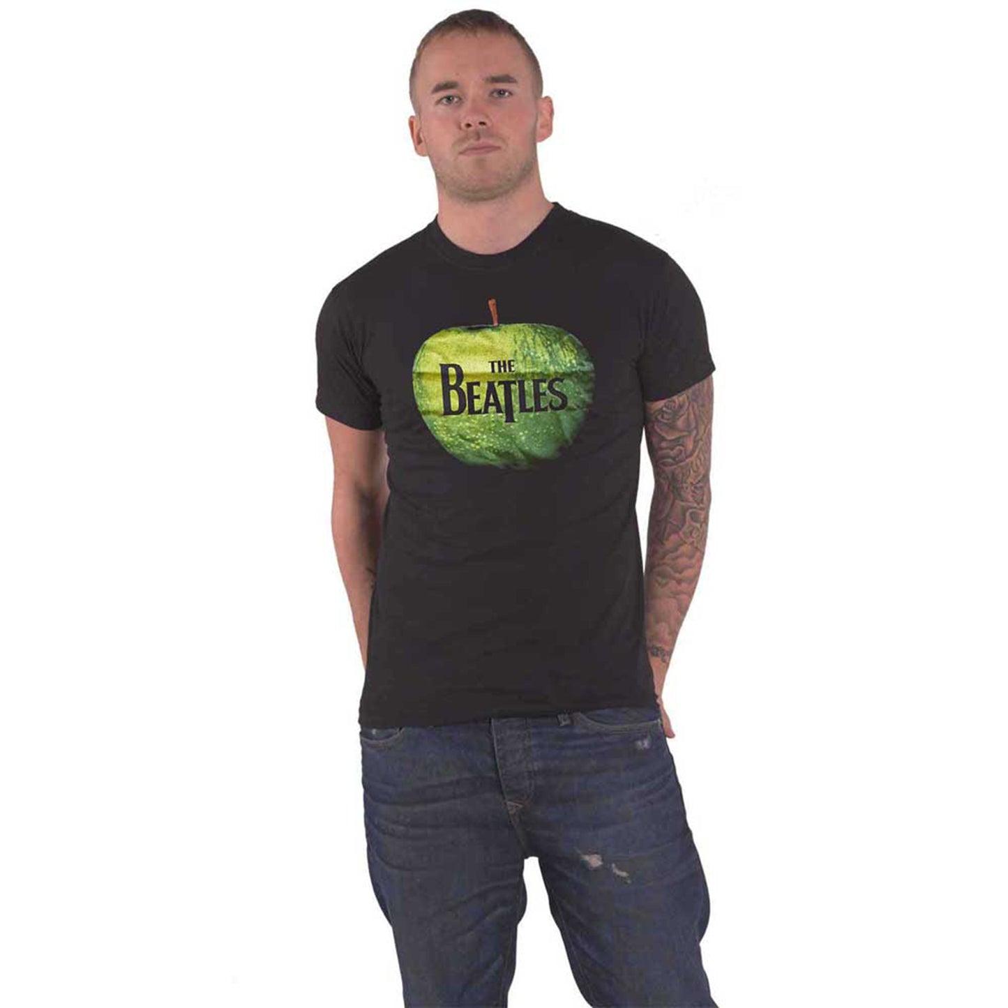 BEATLES, THE - APPLE LOGO - T-Shirt Black