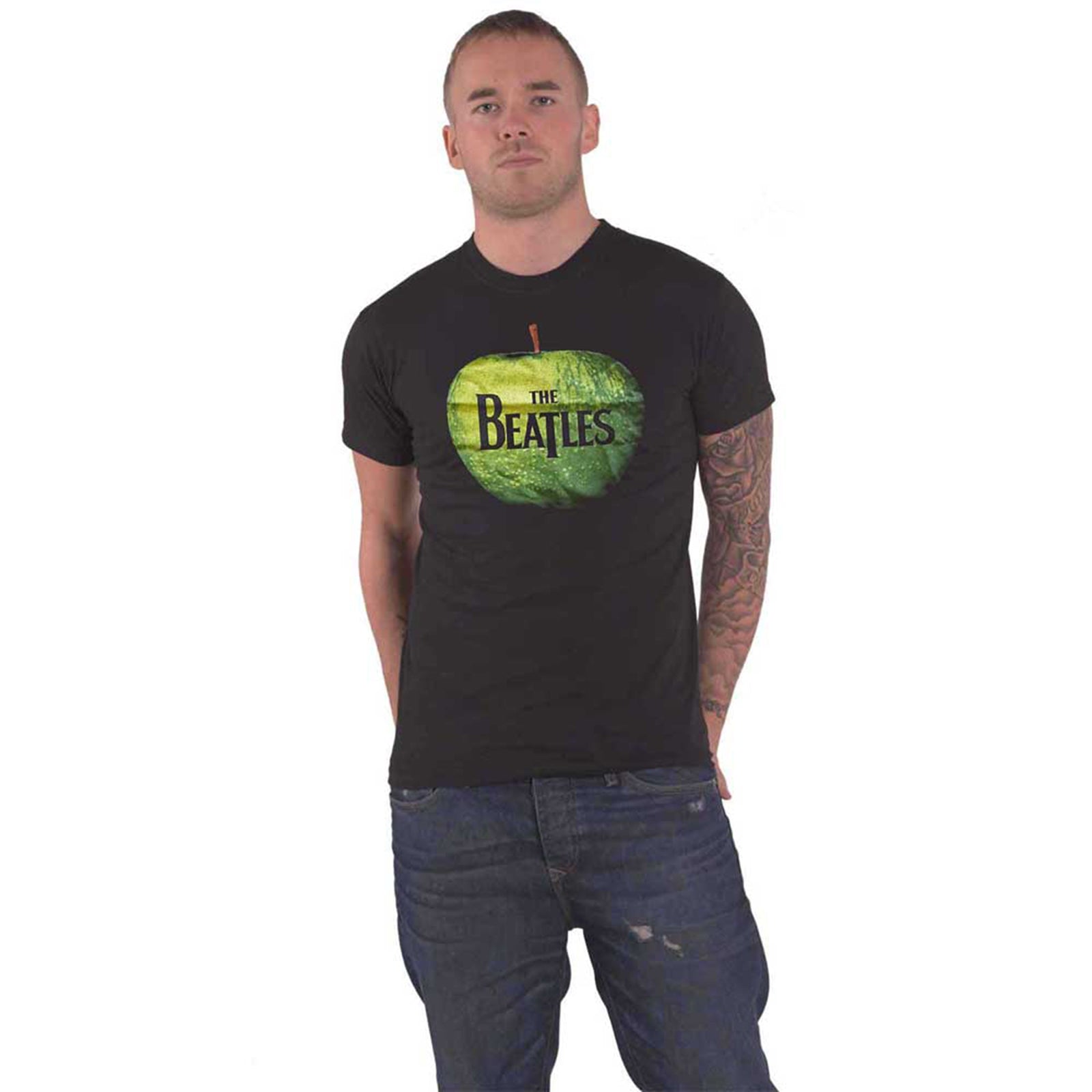 BEATLES, THE - APPLE LOGO - T-Shirt Black