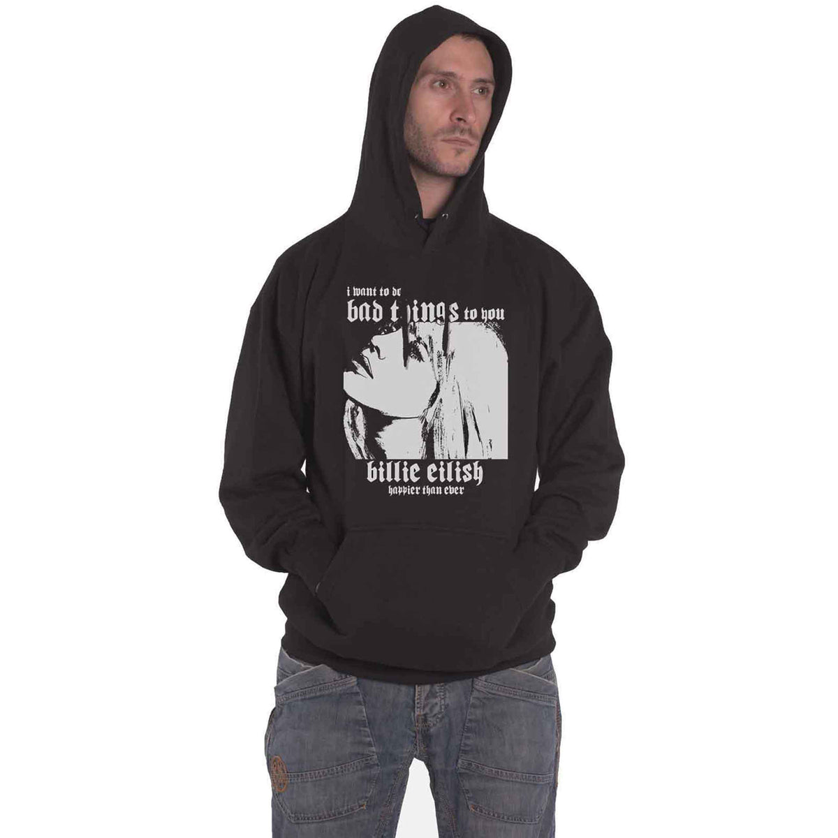 BILLIE EILISH - BAD THINGS - Pullover Hoodie Black