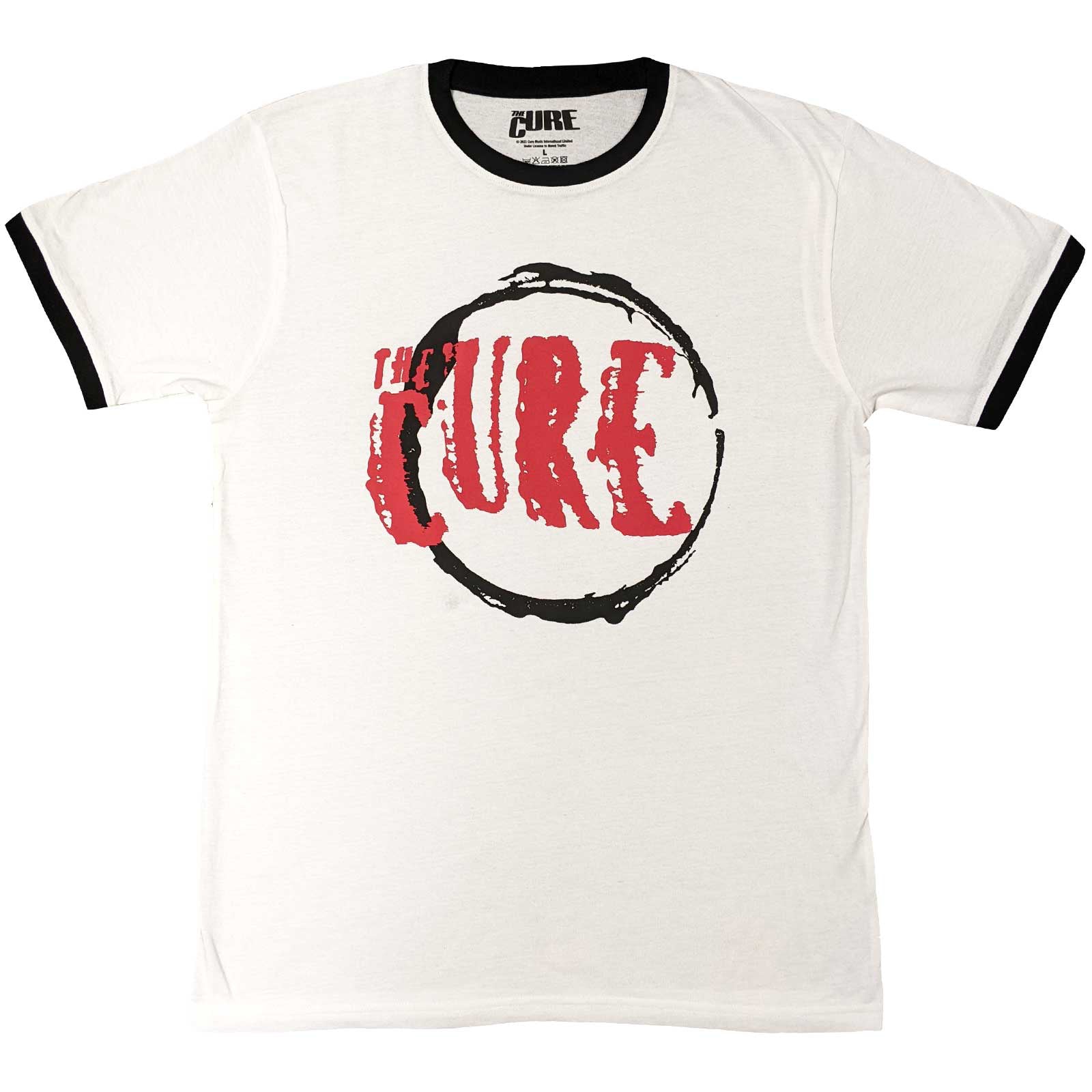 CURE, THE - CIRCLE LOGO - Ringer T-Shirt White