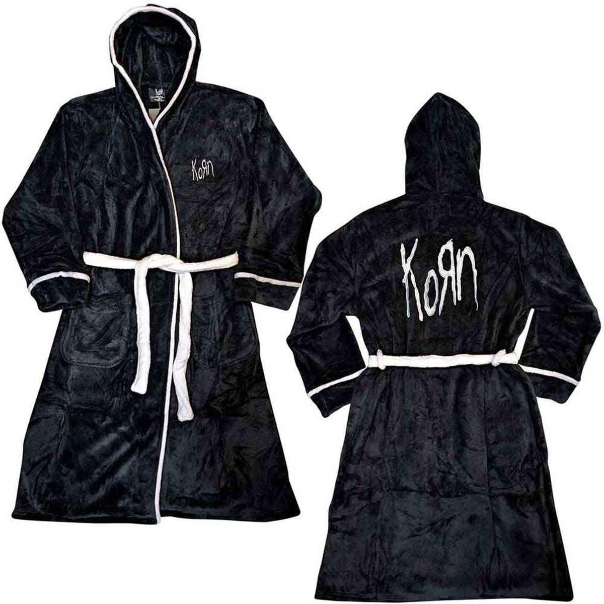 KORN - LOGO - Bathrobe Black (Back Print)