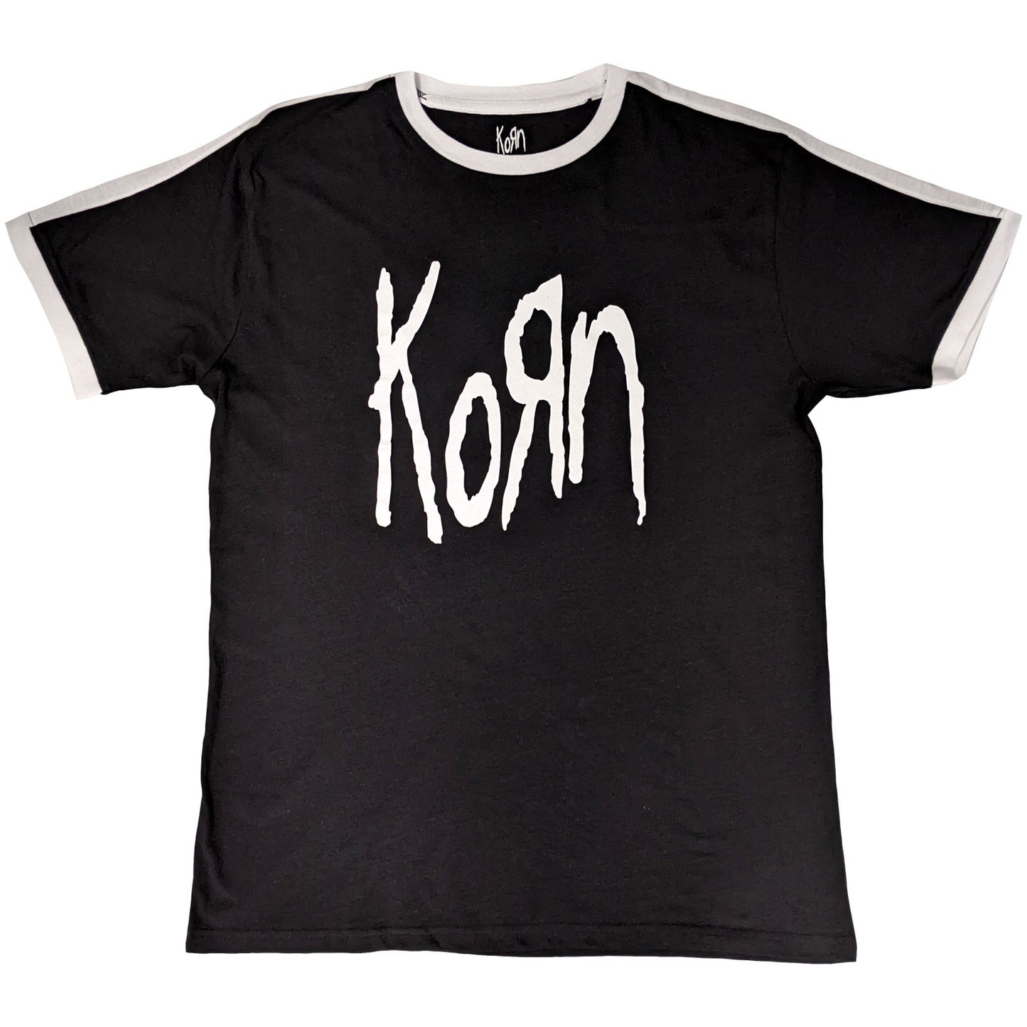 KORN - LOGO - Ringer T-Shirt Black