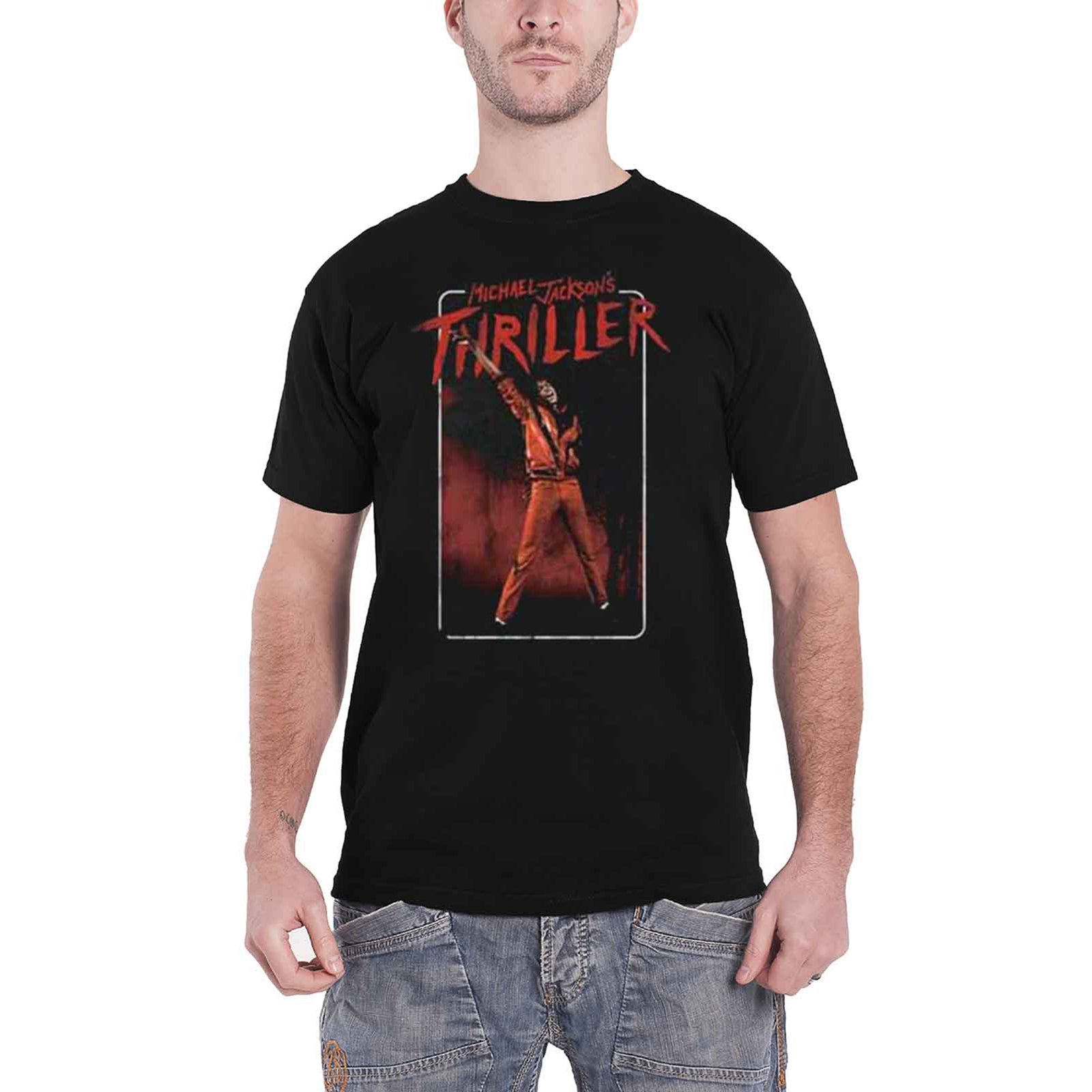 MICHAEL JACKSON - THRILLER WHITE RED SUIT - T-Shirt Black