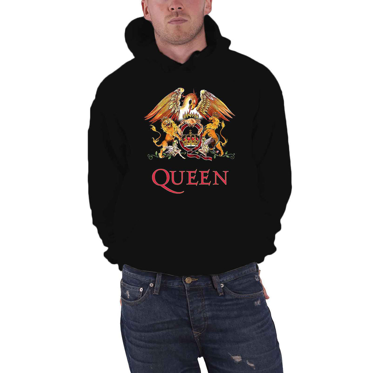 QUEEN - CLASSIC CREST - Pullover Hoodie Black