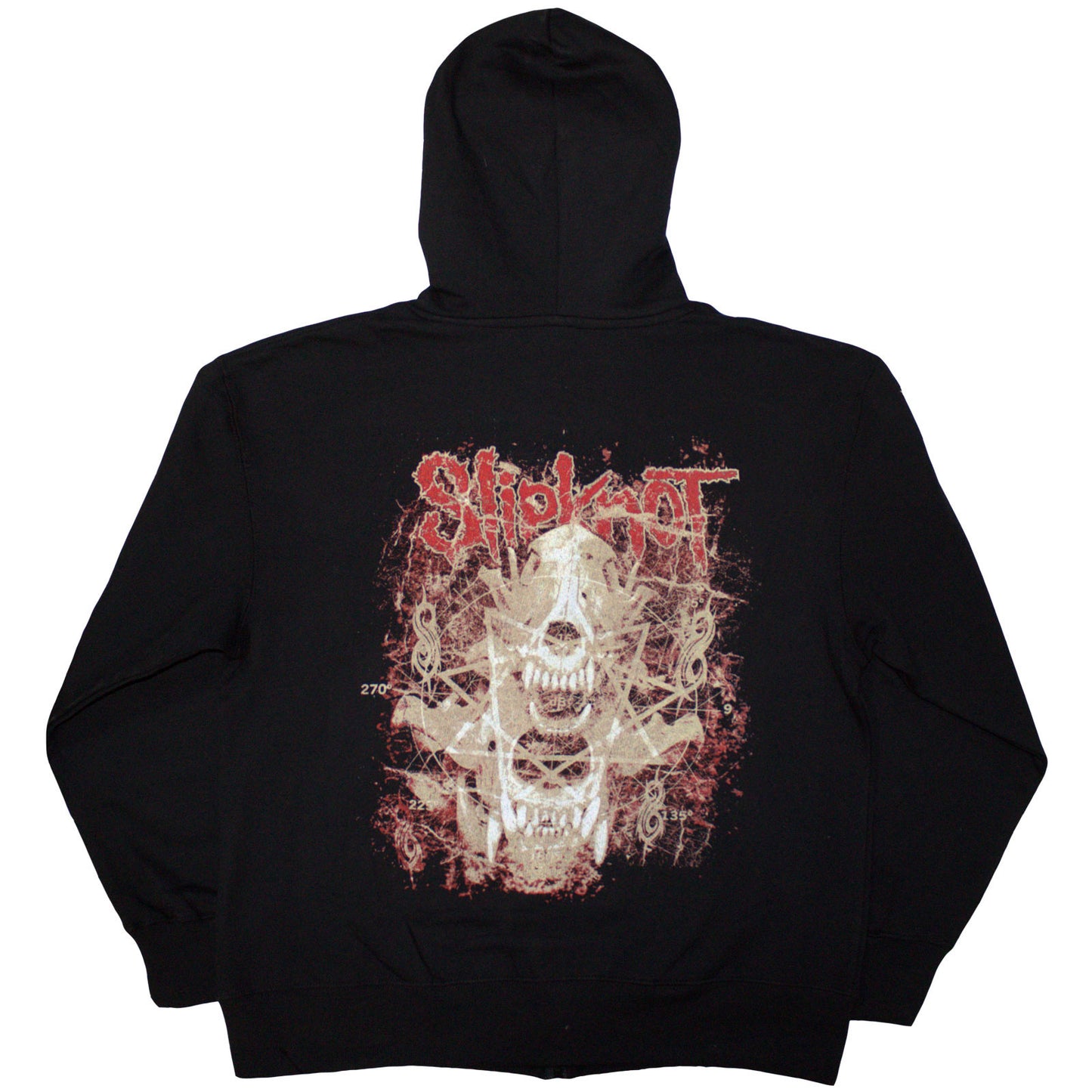 SLIPKNOT - SKULL TEETH - Zipped Hoodie Black (Back Print)