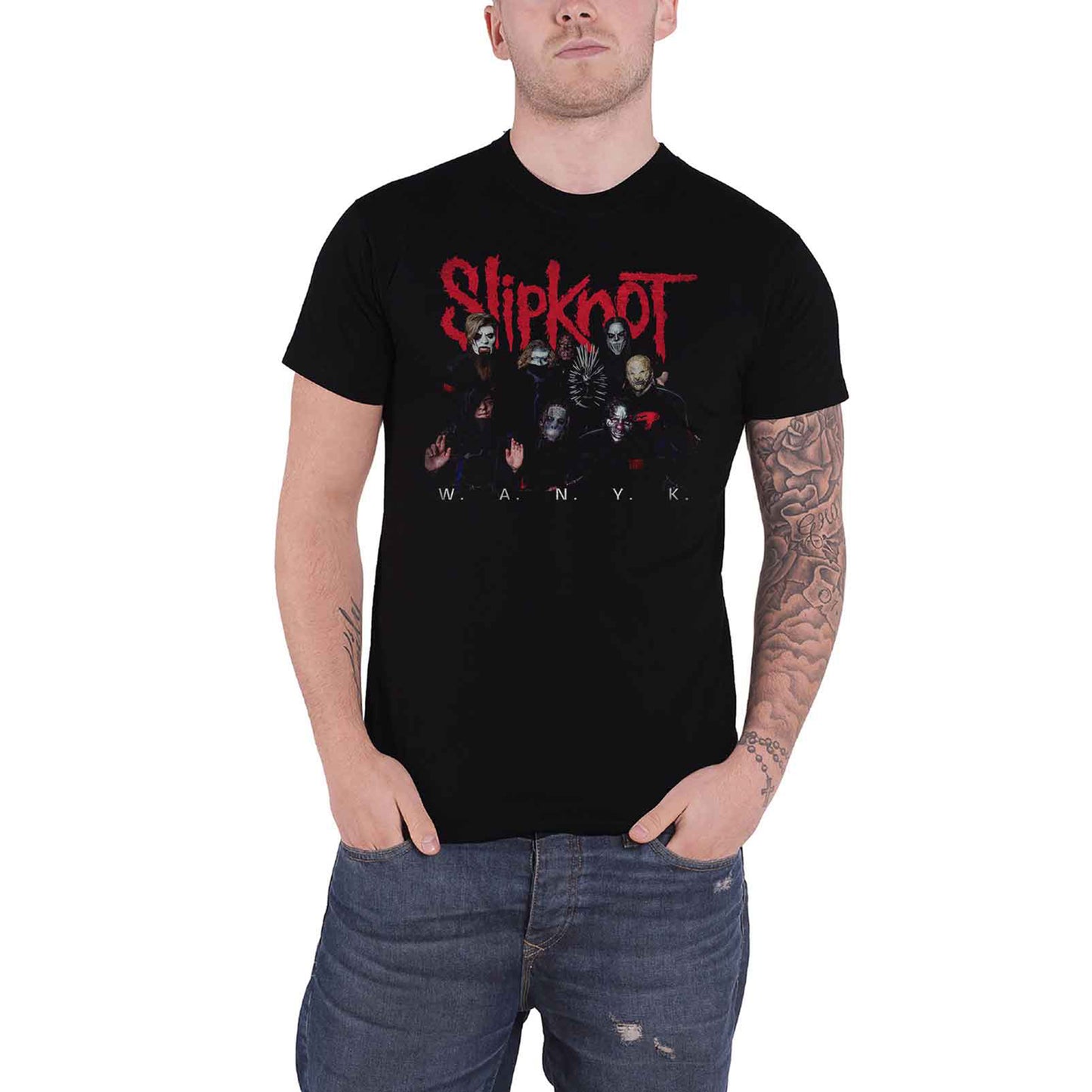 SLIPKNOT - WANYK LOGO - T-Shirt Black (Back Print)
