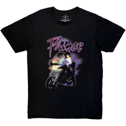 PRINCE - PURPLE RAIN LOGO OUTLINE - Carbon T-Shirt Black (Back Print)