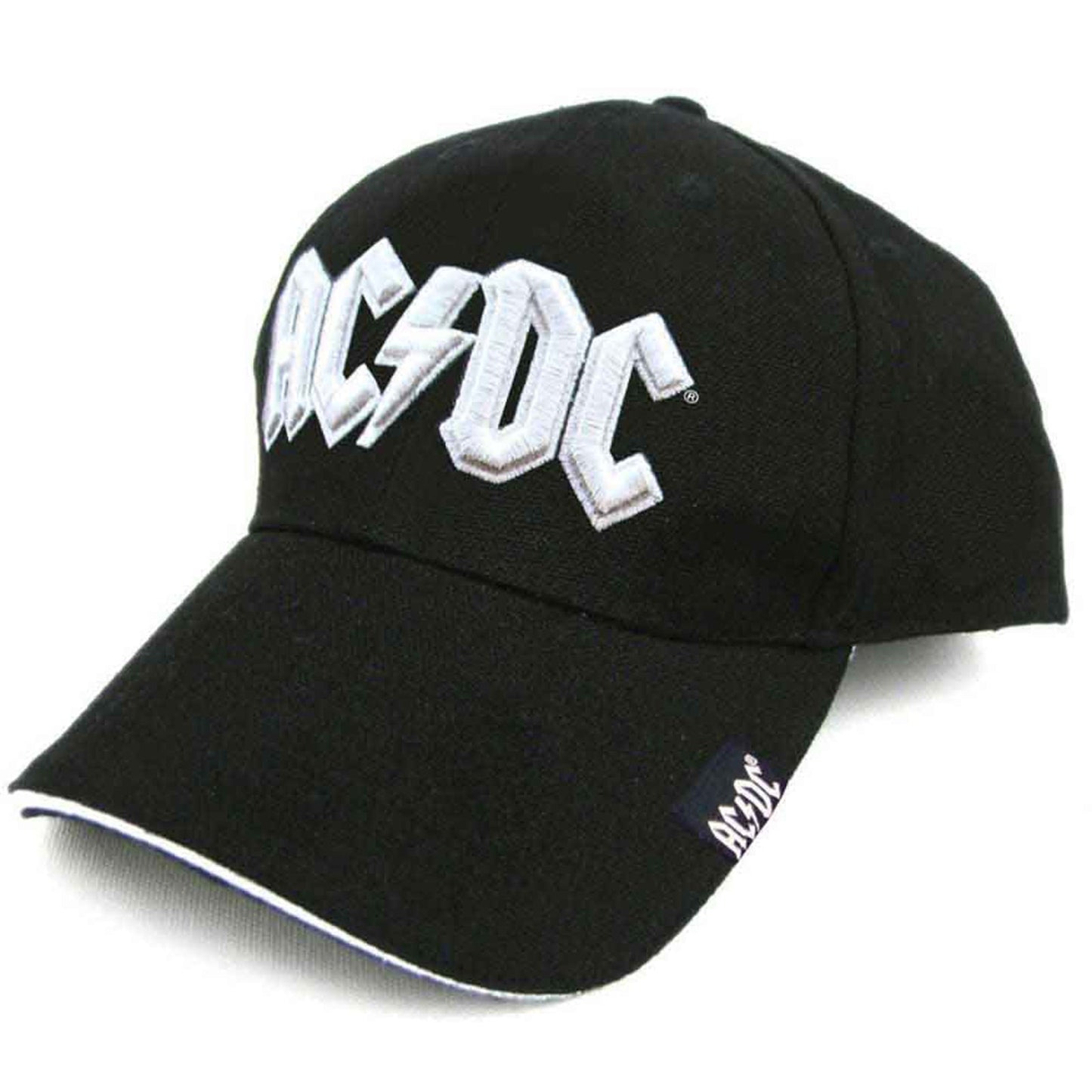 AC/DC - WHITE LOGO - Baseball Cap Black