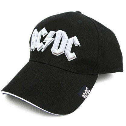 AC/DC - WHITE LOGO - Baseball Cap Black