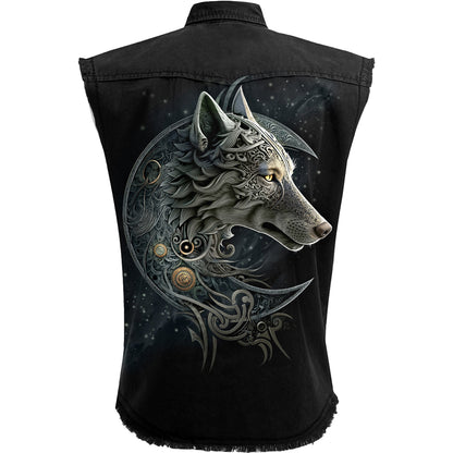 CELTIC WOLF - Sleeveless Stone Washed Worker Black