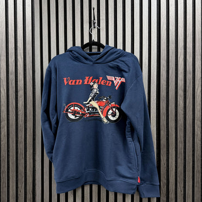 VAN HALEN - PINUP MOTORCYCLE - Pullover Hoodie Blue