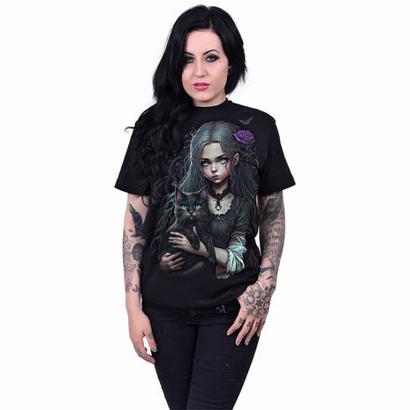 GOTH FAMILIAR - Front Print T-Shirt Black