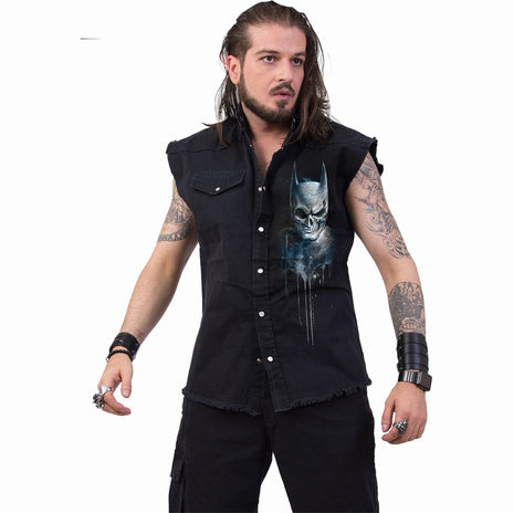 BATMAN - NOCTURNAL - Sleeveless Stone Washed Worker Black