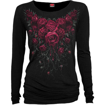 BLOOD ROSE - Baggy Top Black - Spiral USA