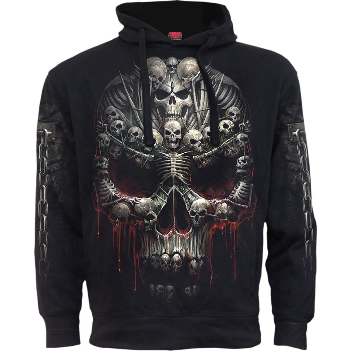 DEATH BONES - Side Pocket Hoody Black - Spiral USA